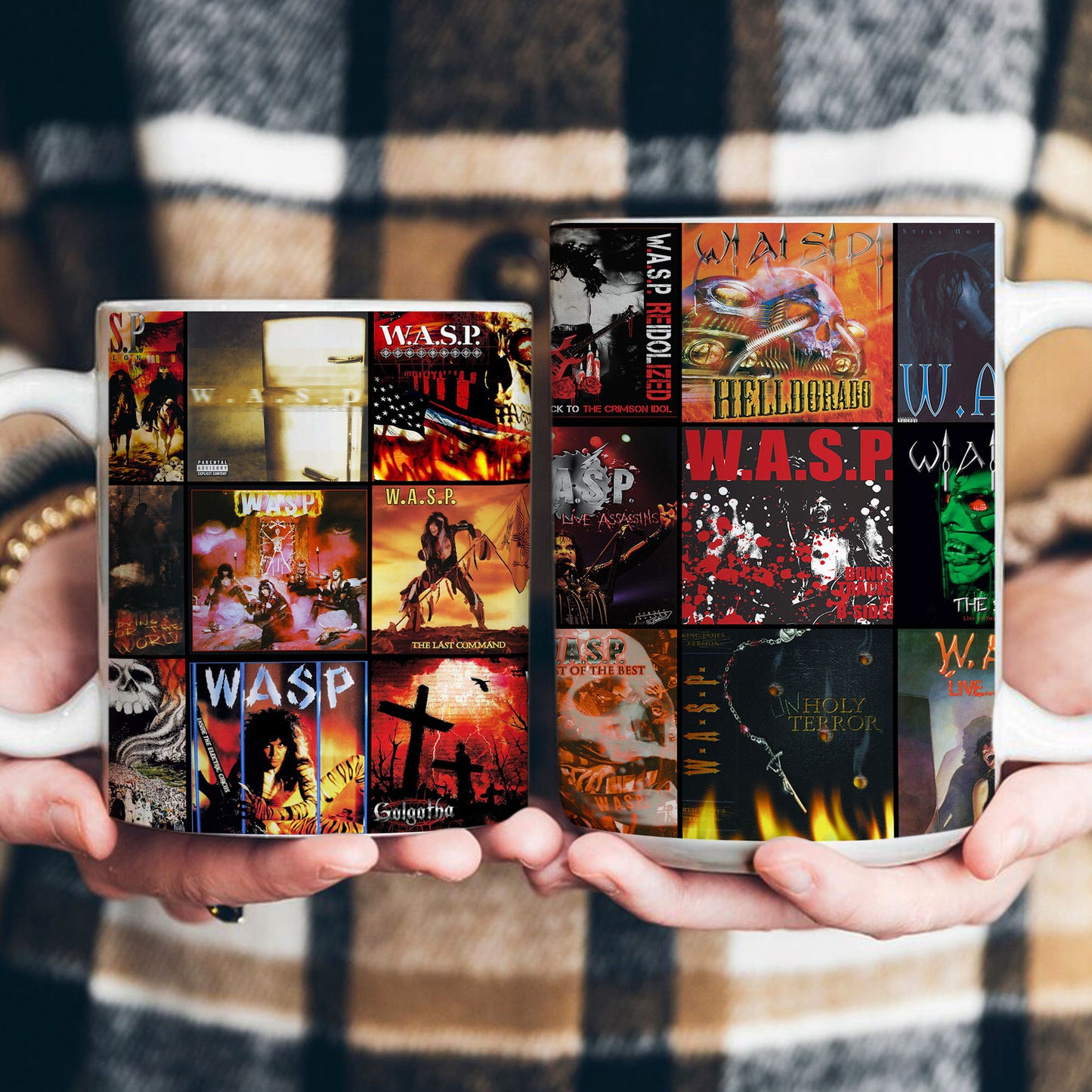 W.A.S.P. Accent Mug – Heavy Metal Classics Album Collage Gift