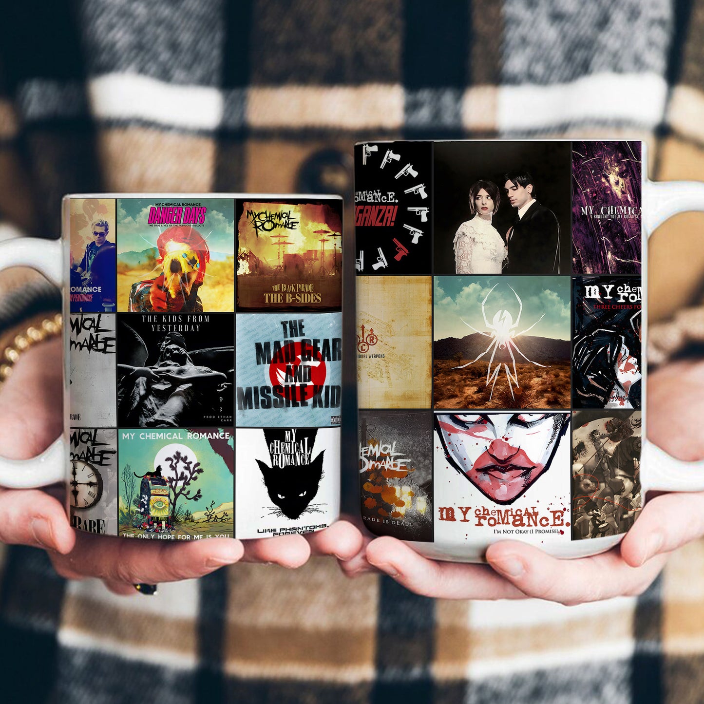 My Chemical Romance Accent Mug – Classic Album Cover Collage Gift for Emo & Rock Fans