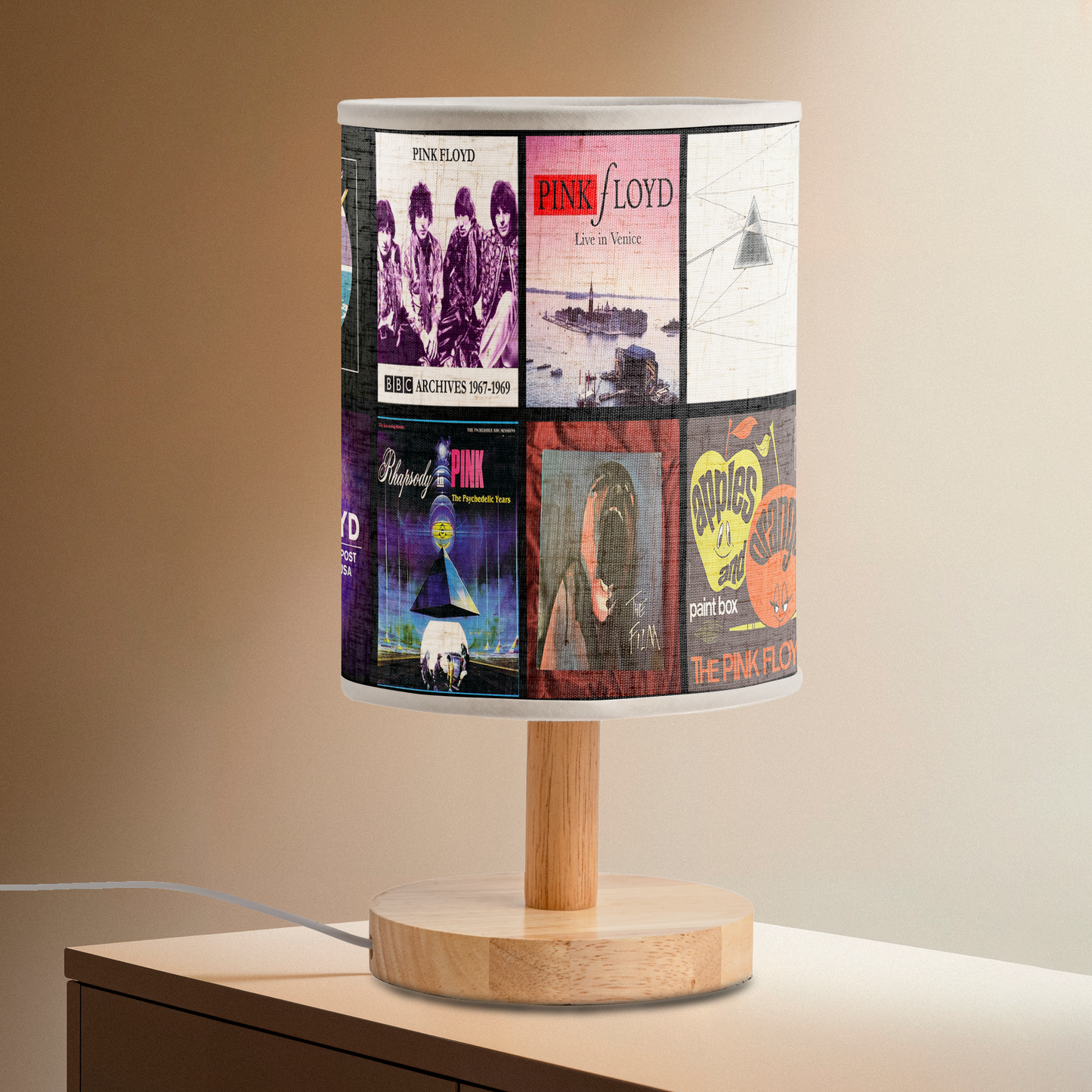 Pink Floyd Album Cover Fabric Lamp – Psychedelic Rock Home Décor