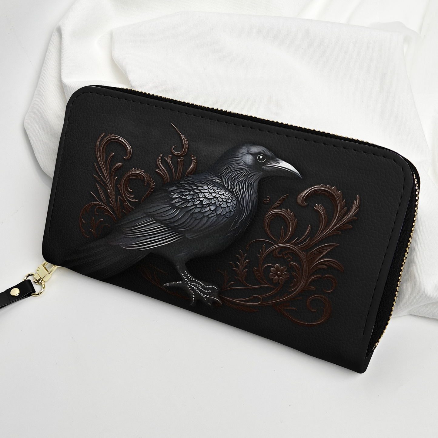 Edgar Allan Poe Raven Design Leather Handbag & Wallet Set
