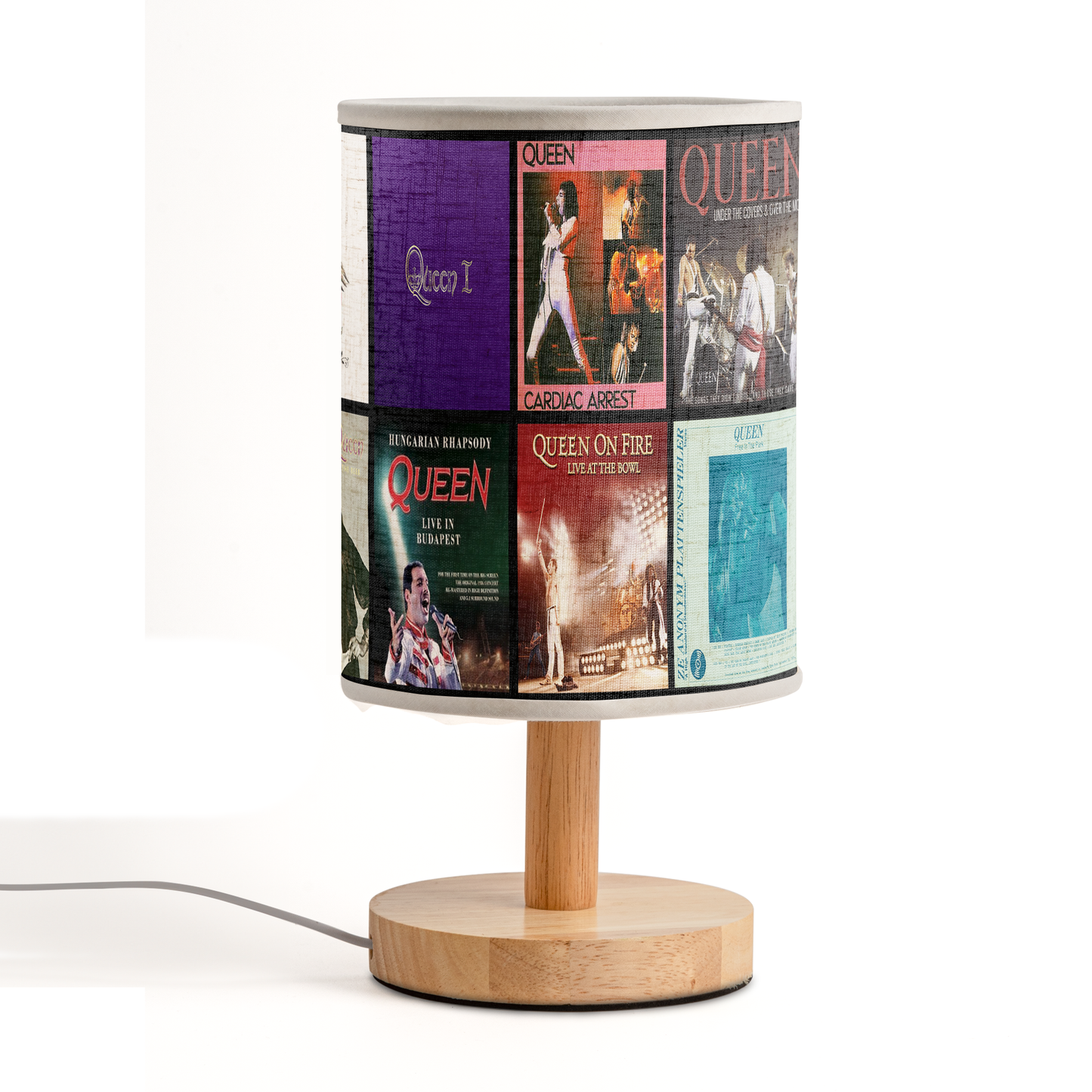 Queen Album Cover Fabric Lamp – Classic Rock Home Décor