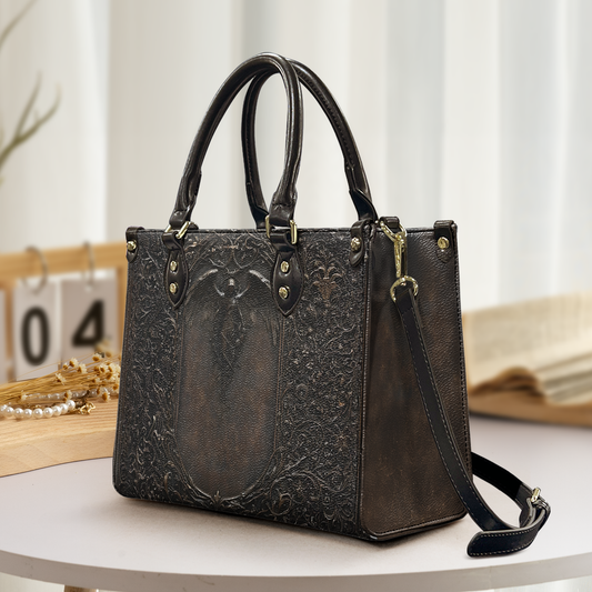 Gothic Angel Leather Handbag & Wallet Set