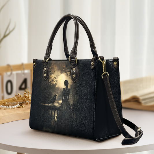 Gothic Lady & Raven Leather Handbag & Wallet Set – Dark Romantic Fantasy Style