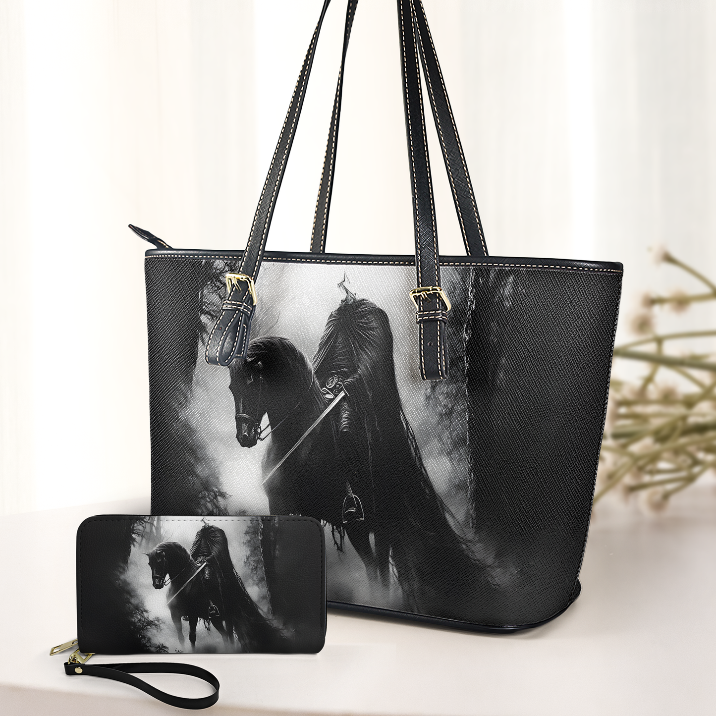 Rider of the Shadow Headless Horseman Leather Handbag & Wallet Set