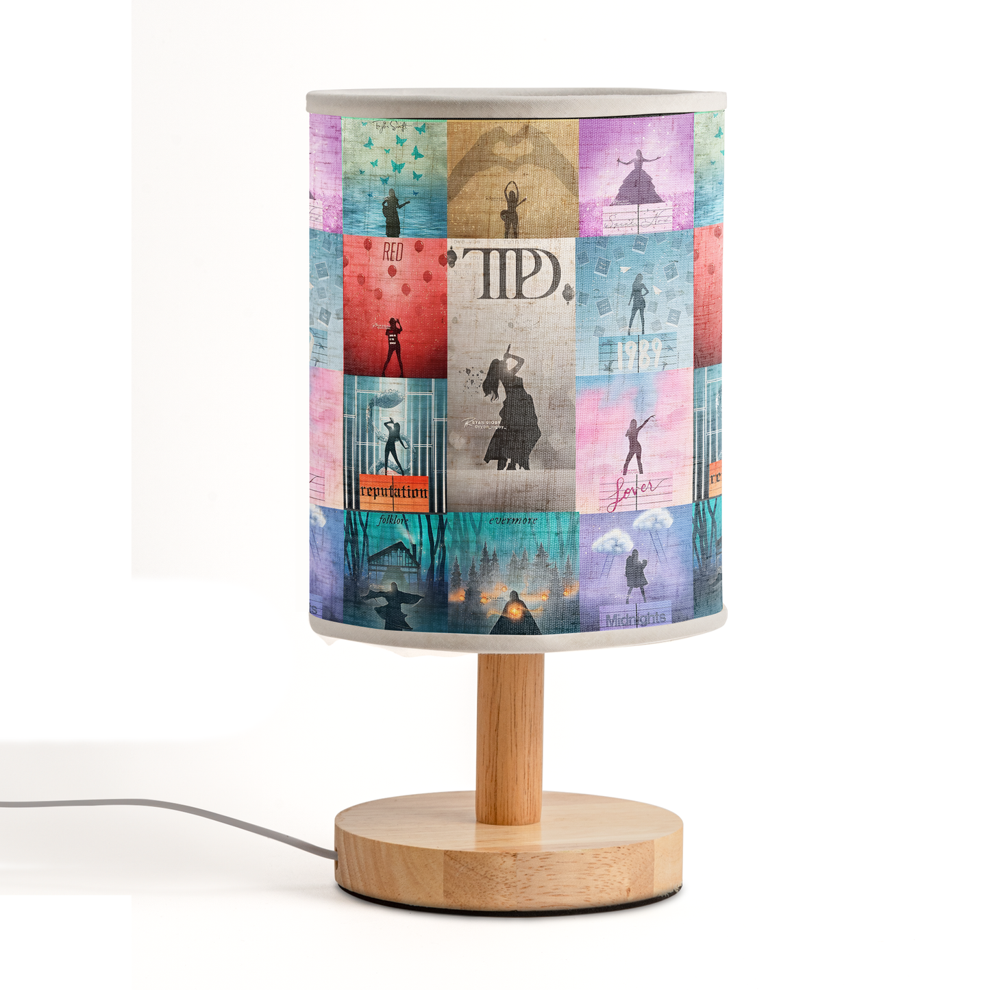 Taylor Swift Album Collage Fabric Lamp – A Pop Icon’s Timeless Journey