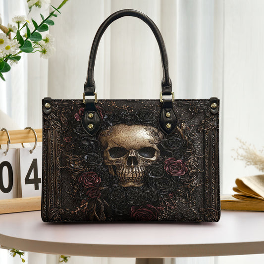 Gothic Skull Roses Leather Handbag & Wallet Set