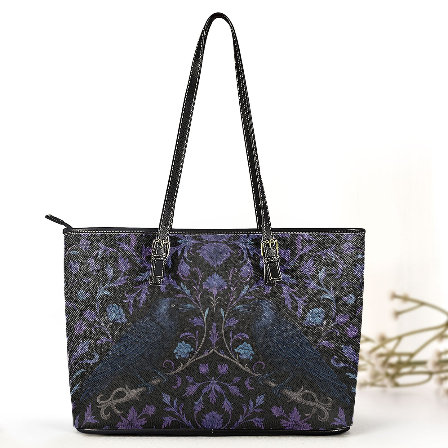 Edgar Allan Poe Raven Inspired Leather Handbag & Wallet Set