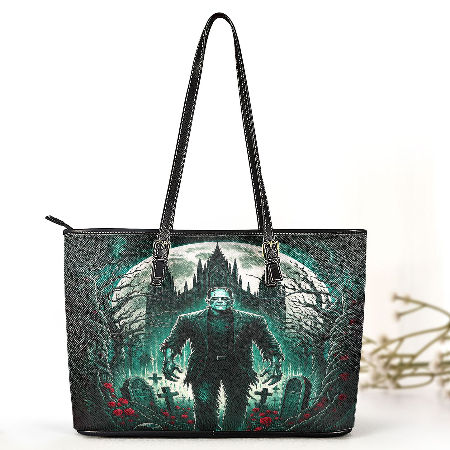 Frankenstein Gothic Castle Leather Handbag & Wallet Set – Dark Horror Fashion