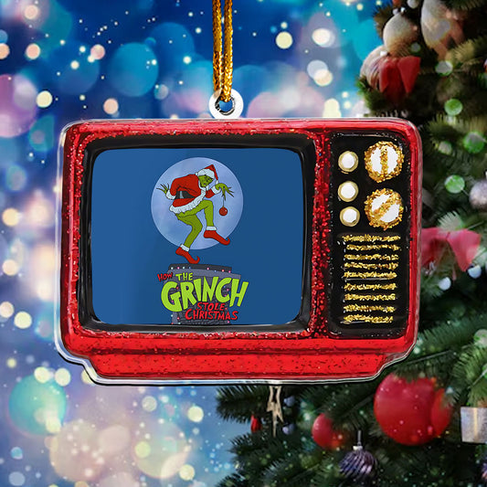 The Grinch Retro TV Ornament – Classic Christmas Movie Keepsake