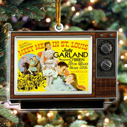 Meet Me in St. Louis Movie Retro TV Acrylic Ornament – Judy Garland Classic Holiday Decor