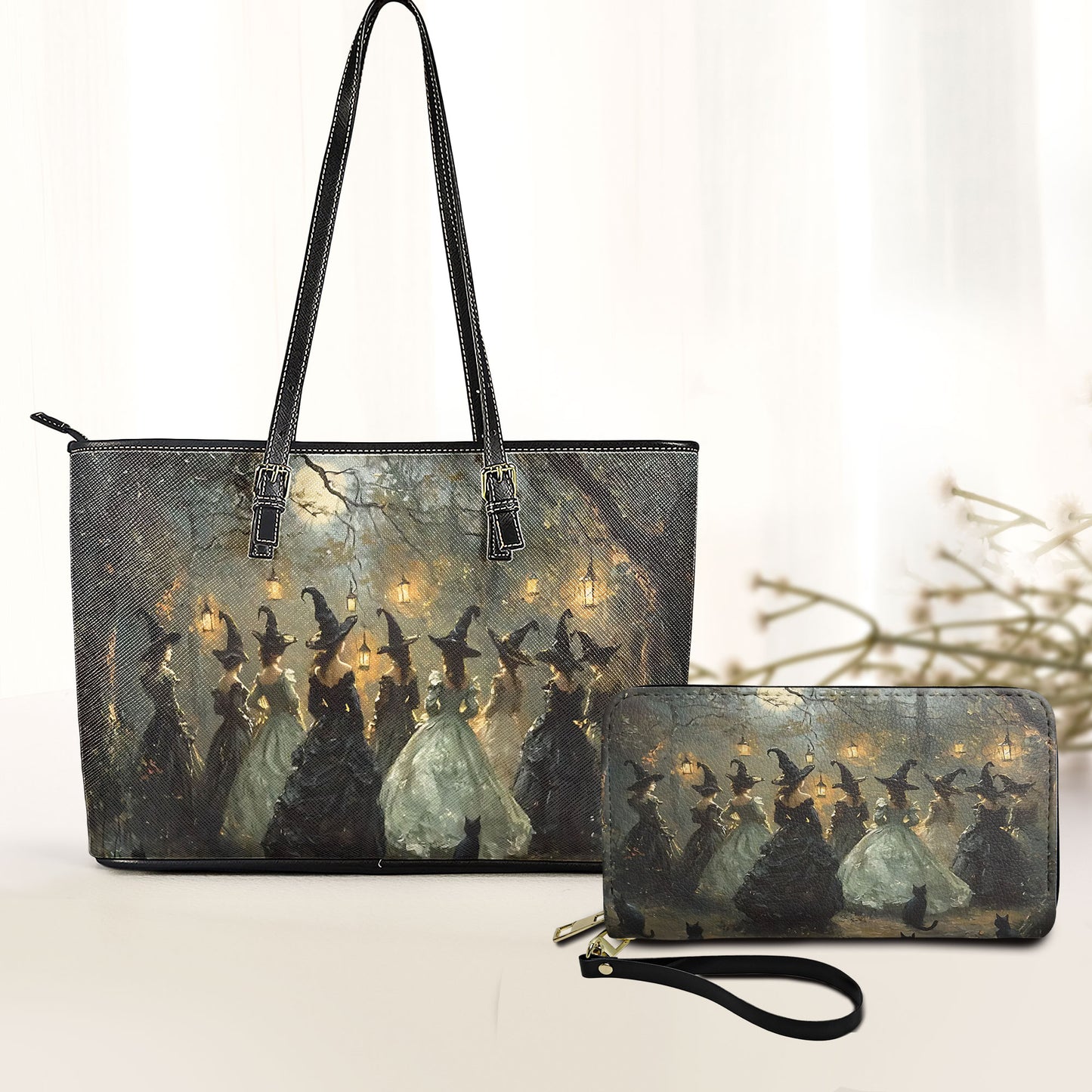 Coven of Witches Gothic Leather Handbag & Wallet Set