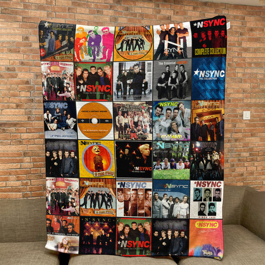 NSYNC Sherpa Blanket – Ultimate Boy Band Album Cover Collage Gift