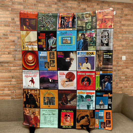 Stevie Wonder Sherpa Blanket – Timeless Album Cover Collage for Soul & Motown Lovers