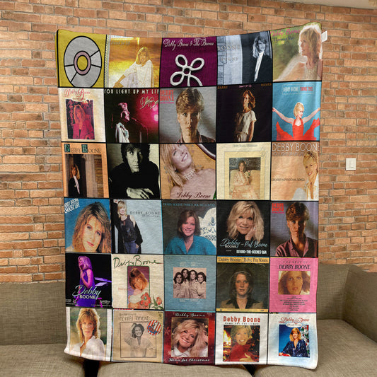 Debby Boone Sherpa Blanket – Classic Album Cover Collage Gift for Timeless Music Fans
