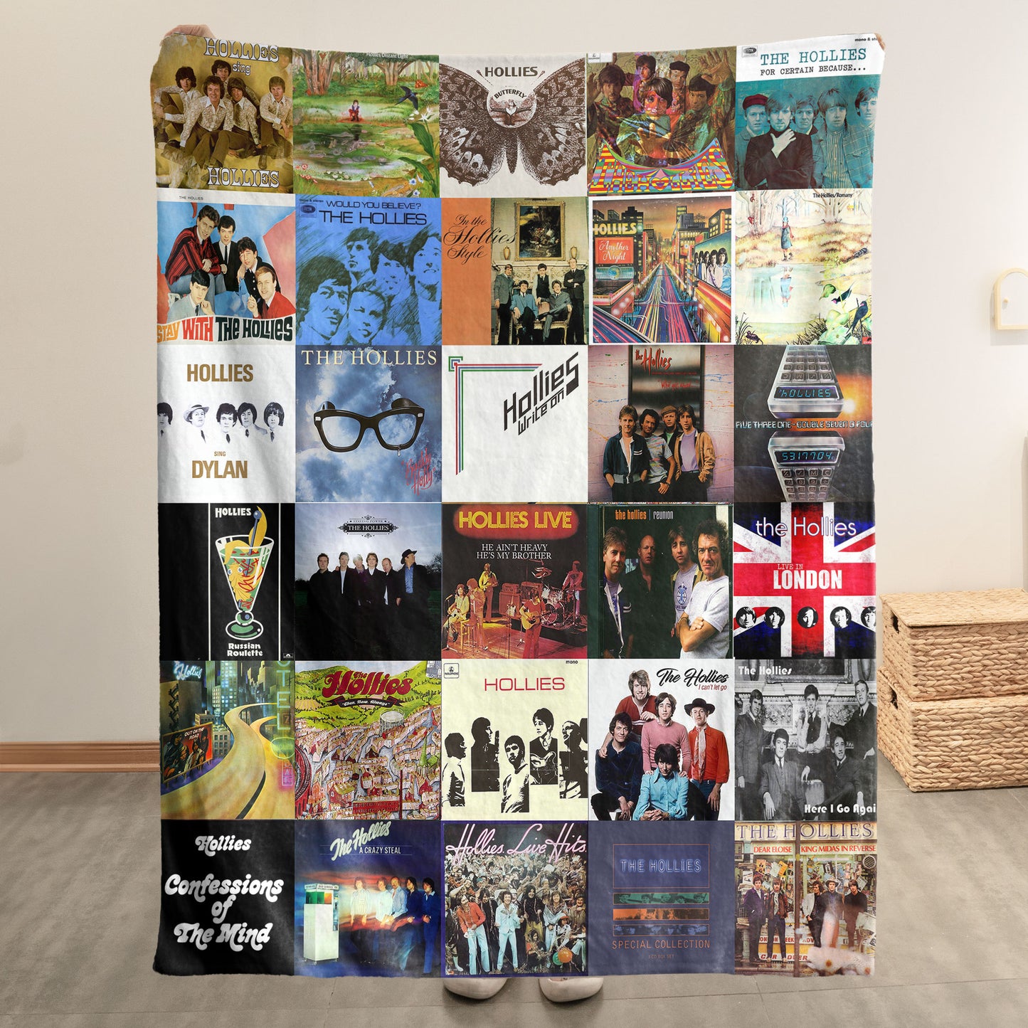 The Hollies Sherpa Blanket – A Classic Harmony of Nostalgic Album Art