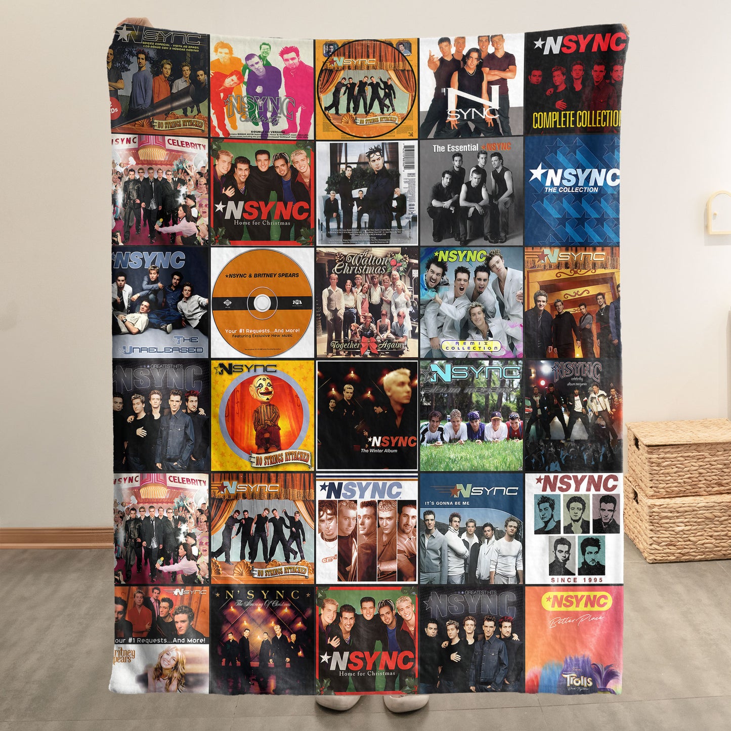 NSYNC Sherpa Blanket – Ultimate Boy Band Album Cover Collage Gift