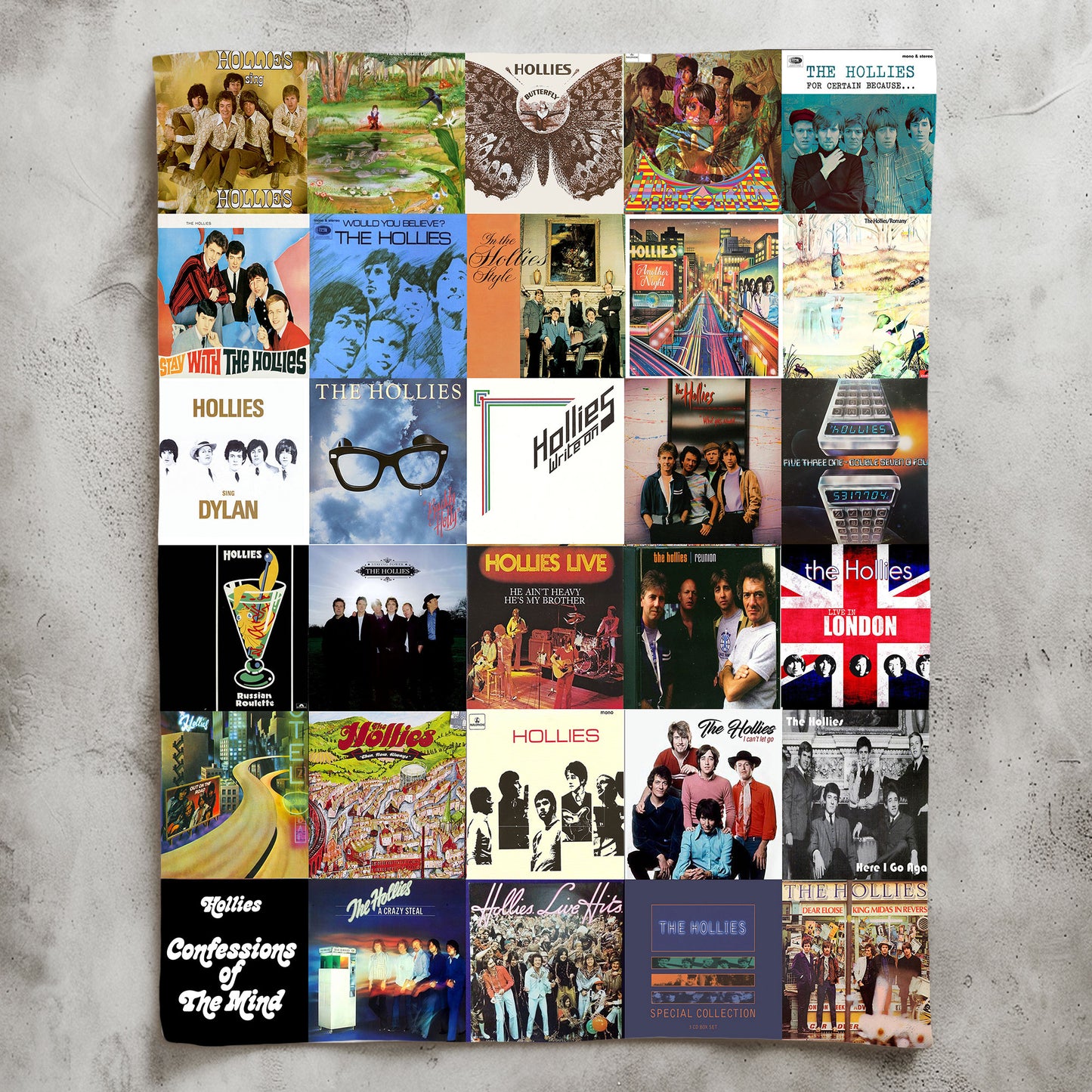 The Hollies Sherpa Blanket – A Classic Harmony of Nostalgic Album Art