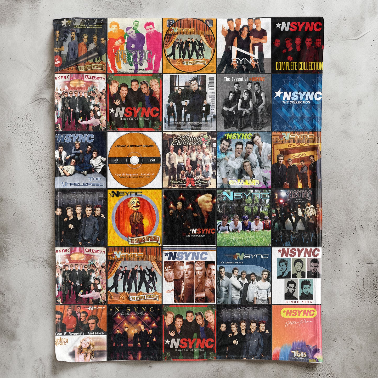 NSYNC Sherpa Blanket – Ultimate Boy Band Album Cover Collage Gift