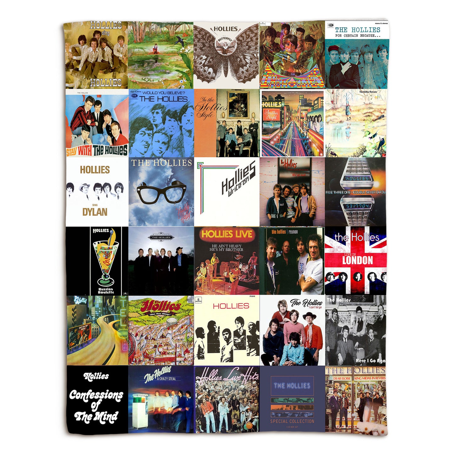 The Hollies Sherpa Blanket – A Classic Harmony of Nostalgic Album Art