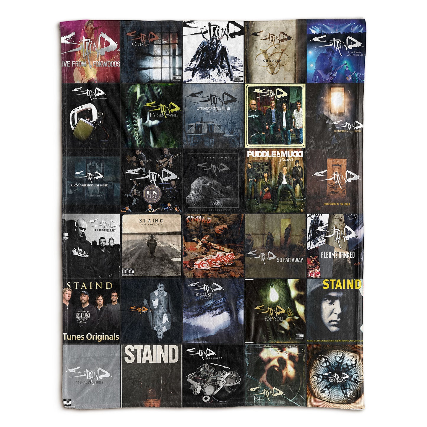 Staind Sherpa Blanket – Iconic Album Cover Collage for Rock Fans