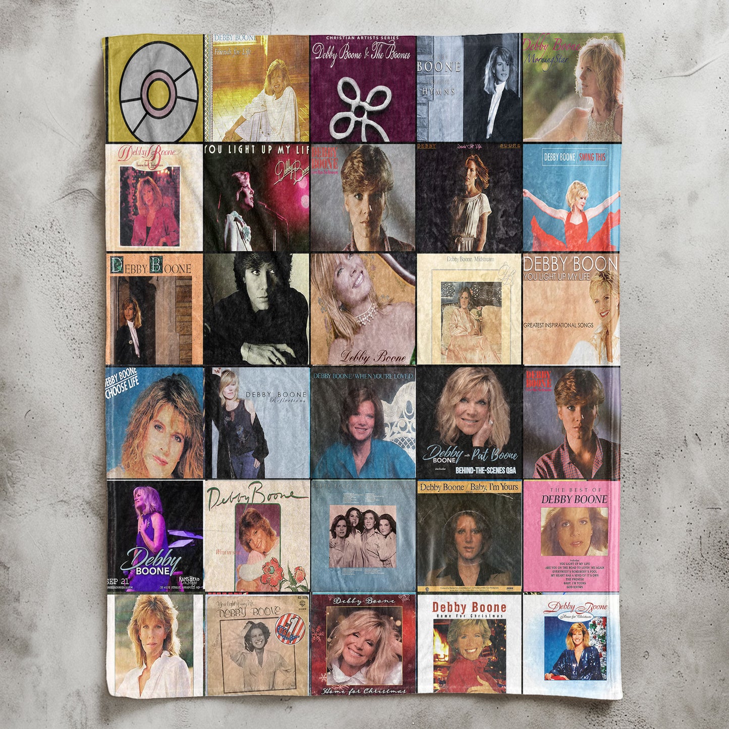 Debby Boone Sherpa Blanket – Classic Album Cover Collage Gift for Timeless Music Fans