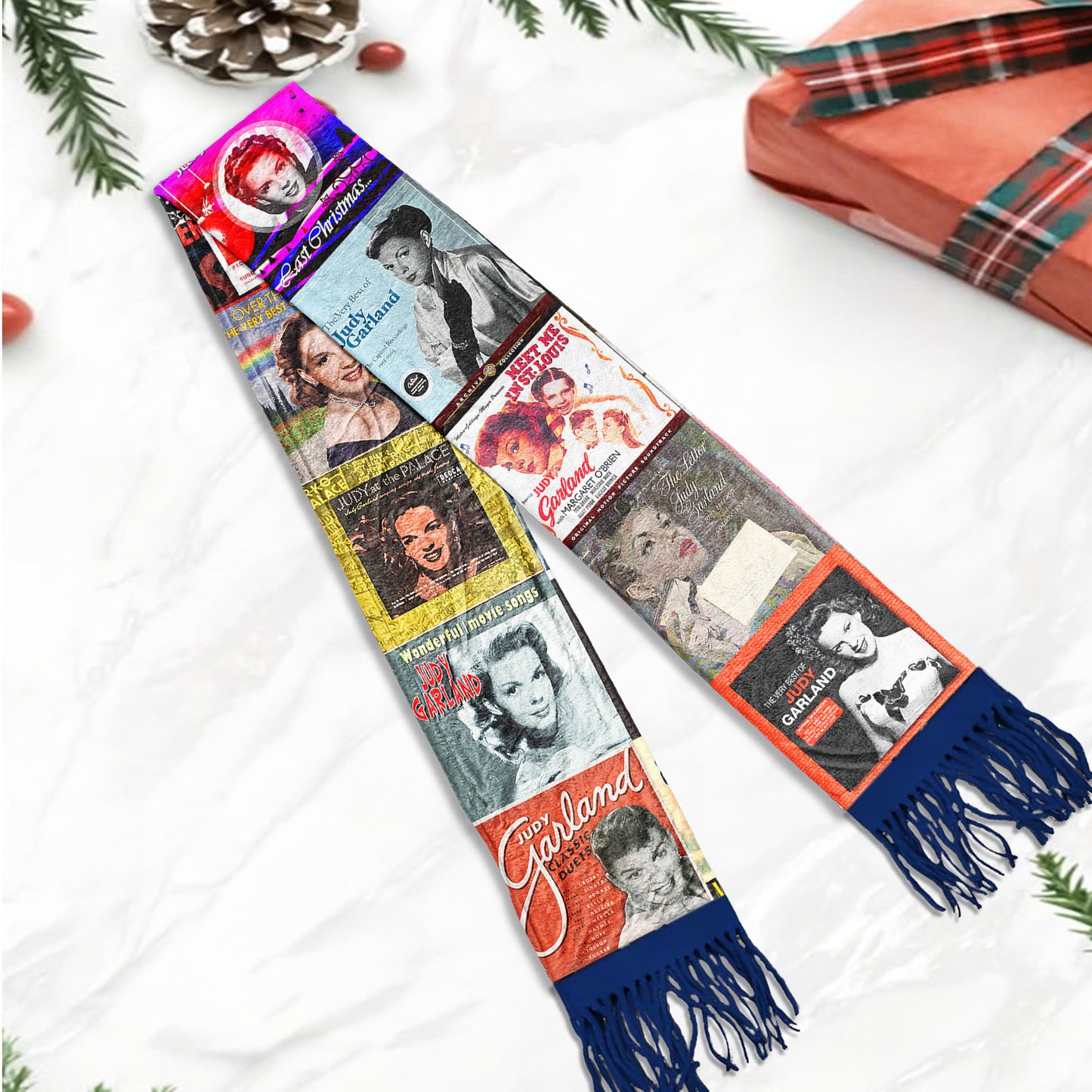 Judy Garland Scarf – Vintage Hollywood Music Legend Collage Gift