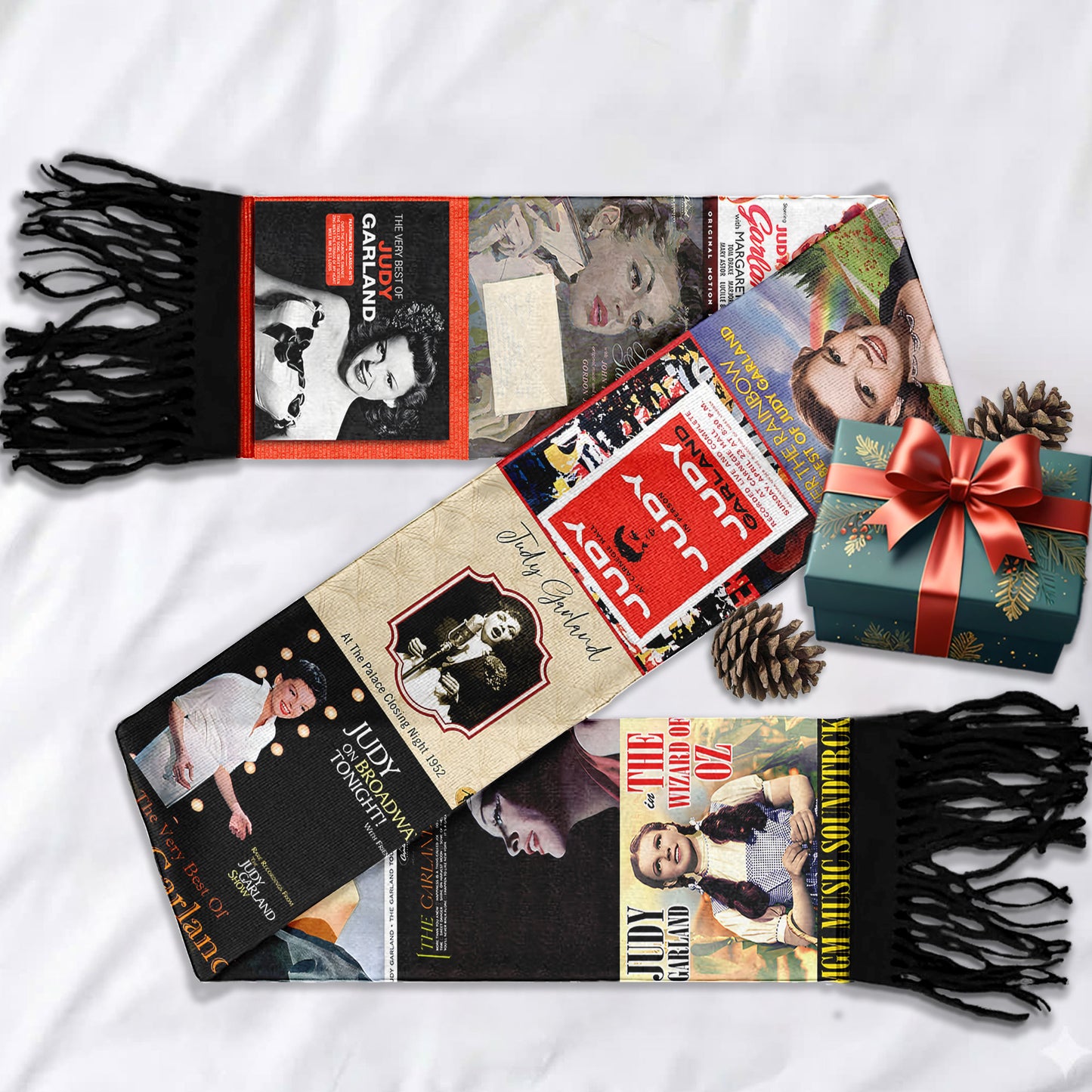 Judy Garland Scarf – Vintage Hollywood Music Legend Collage Gift