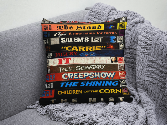 Stephen King Horror Book Spine Pillow