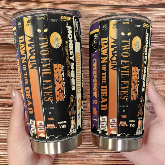 Retro Horror VHS Tumbler – Romero Classics & Cult Favorites Tumbler 20oz 40oz