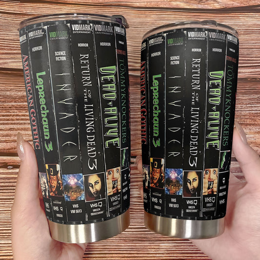 Obscure VHS Horror Tumbler – Cult Classics From the Dark Side Tumbler 20oz 40oz