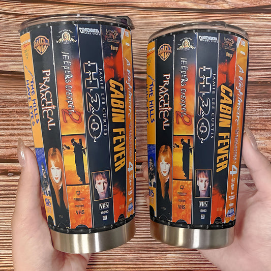 Retro Horror VHS Tumbler – Halloween Movie Lover's Cup Tumbler 20oz 40oz
