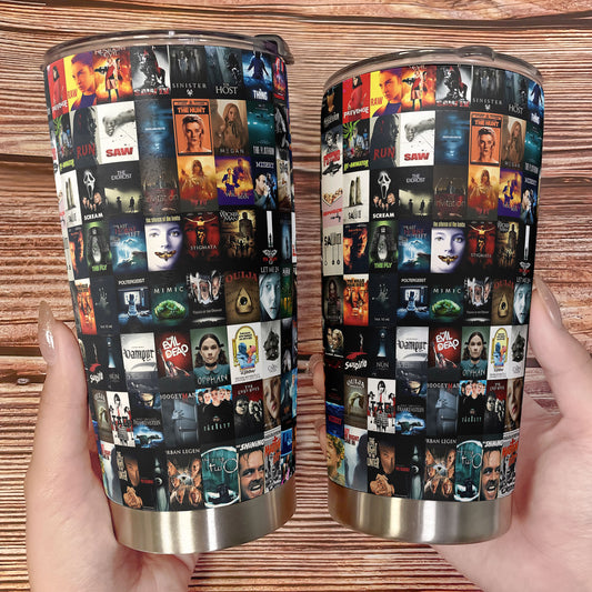 Classic & Modern Horror Icons Tumbler – A Tribute to Timeless Nightmares Tumbler 20oz 40oz