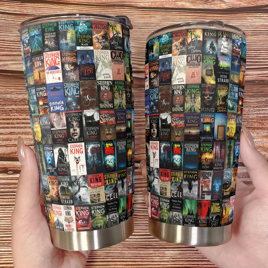 Stephen King Book Covers Tumbler 20oz 40oz – The Ultimate Tribute to the Master of Horror