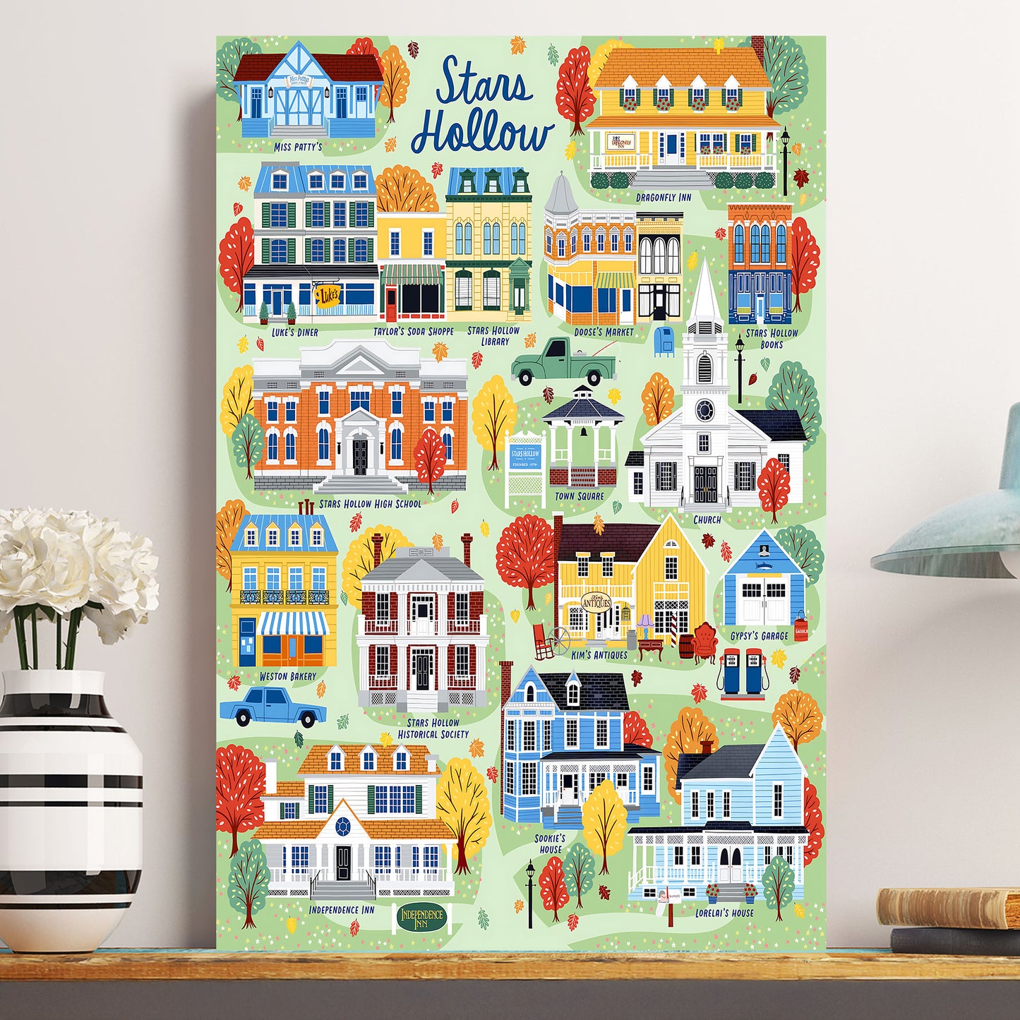 Stars Hollow Map Poster – Gilmore Girls Inspired Wall Art