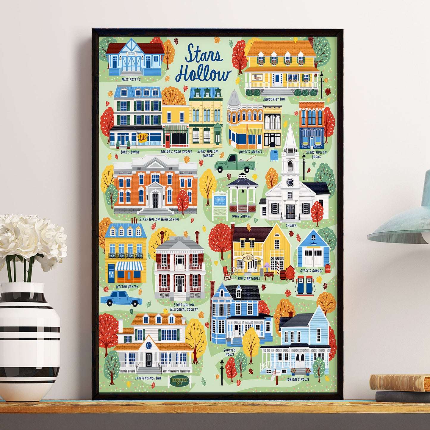 Stars Hollow Map Poster – Gilmore Girls Inspired Wall Art