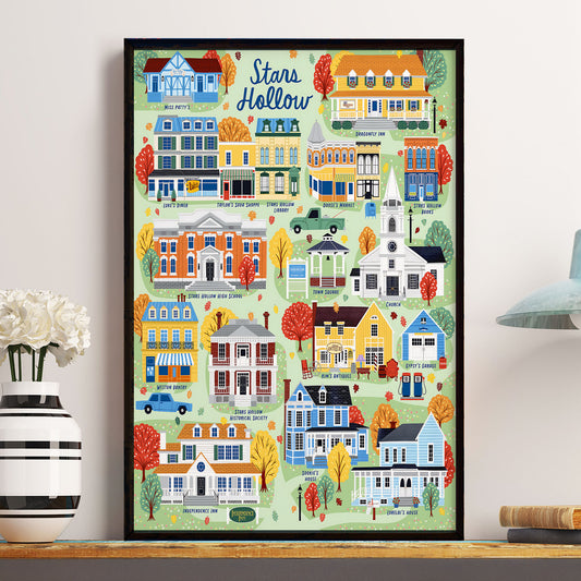 Stars Hollow Map Poster – Gilmore Girls Inspired Wall Art