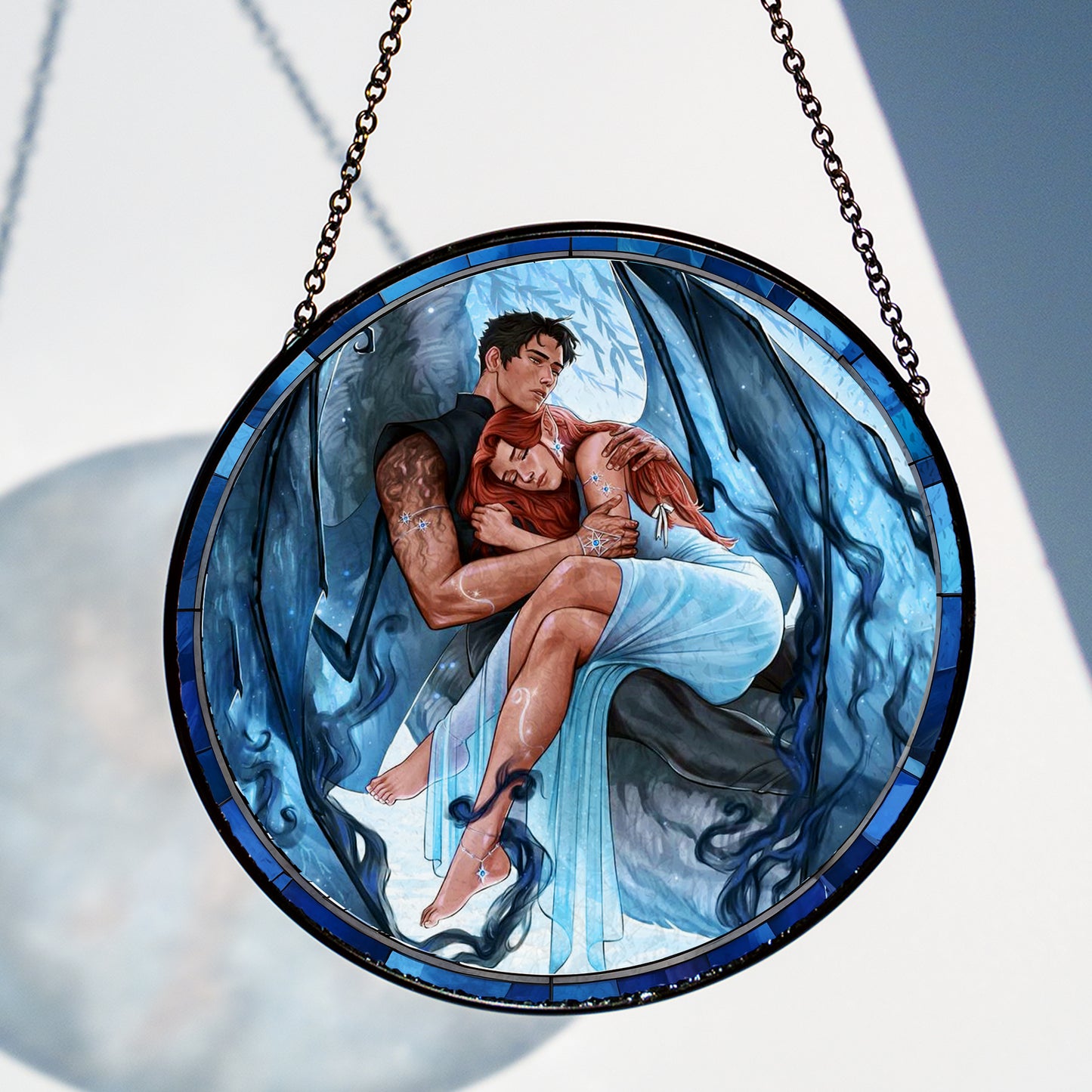 Feyre Archeron & Rhysand Stained Glass Suncatcher