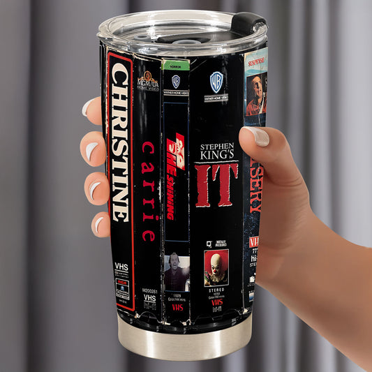 Stephen King VHS Horror Tumbler – Classics from the Master of Fear Tumbler 20oz 40oz
