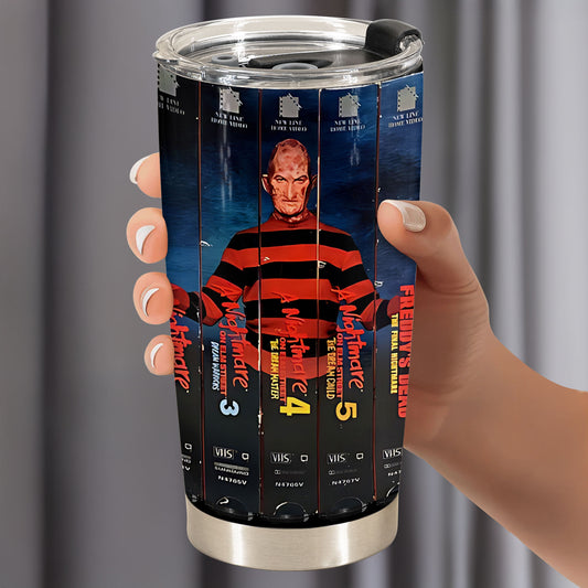Freddy Krueger VHS Tumbler – Nightmare on Elm Street Collector’s Cup Tumbler 20oz 40oz