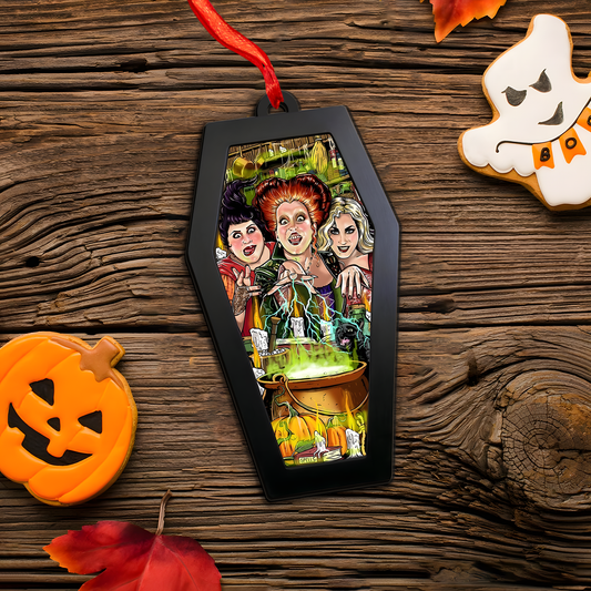 Witch Trio Brewing Magic – Acrylic & Wood Ornament