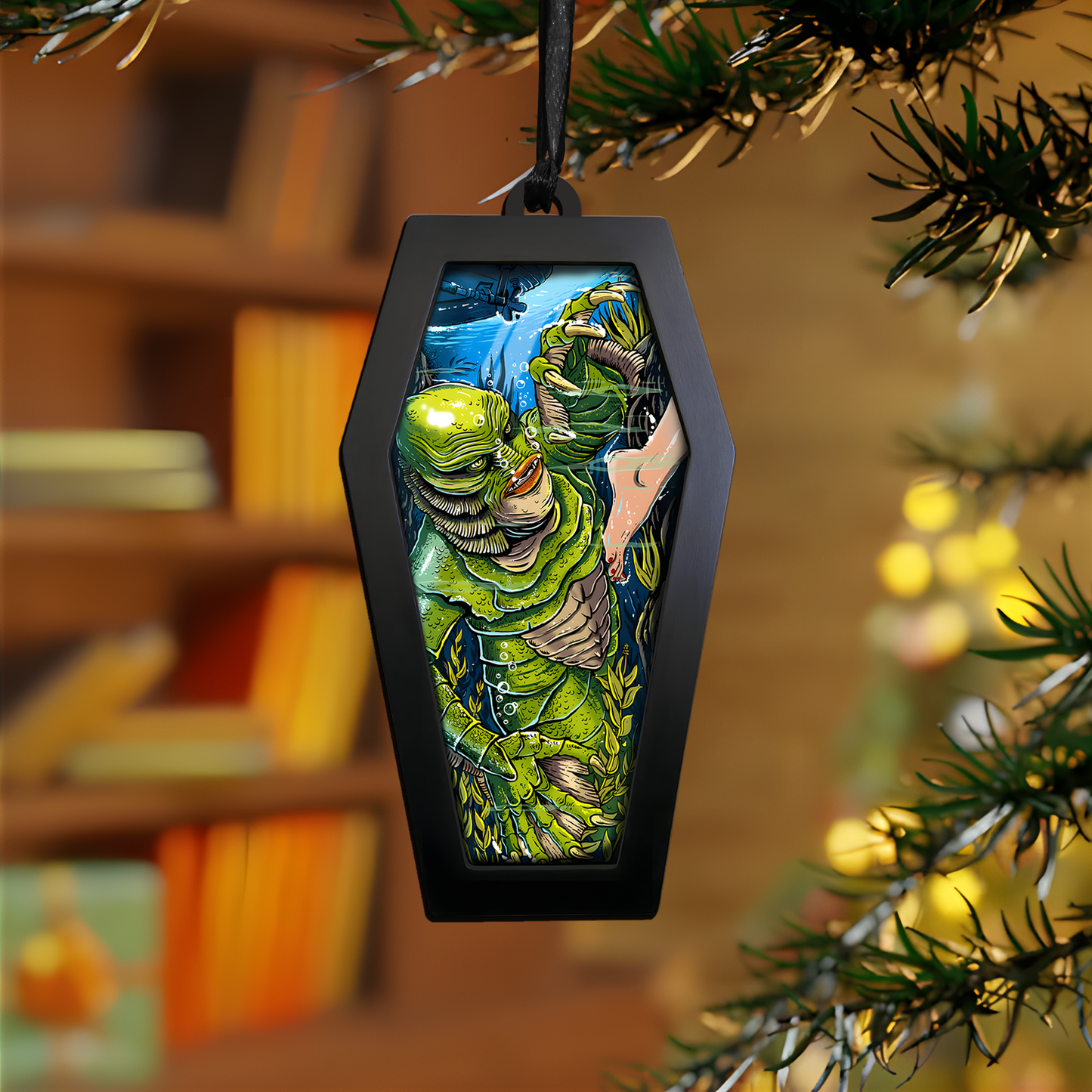 Gill-man Underwater Encounter – Acrylic & Wood Ornament