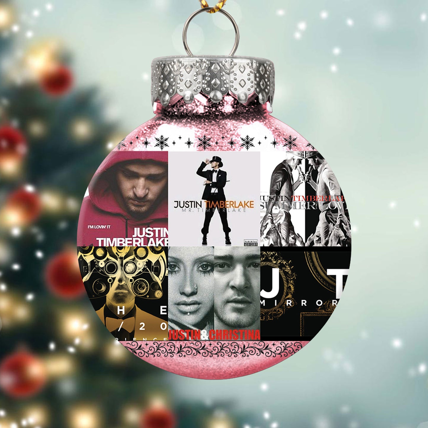 Justin Timberlake Album Collage Ornament – Pop & R&B Christmas Decoration