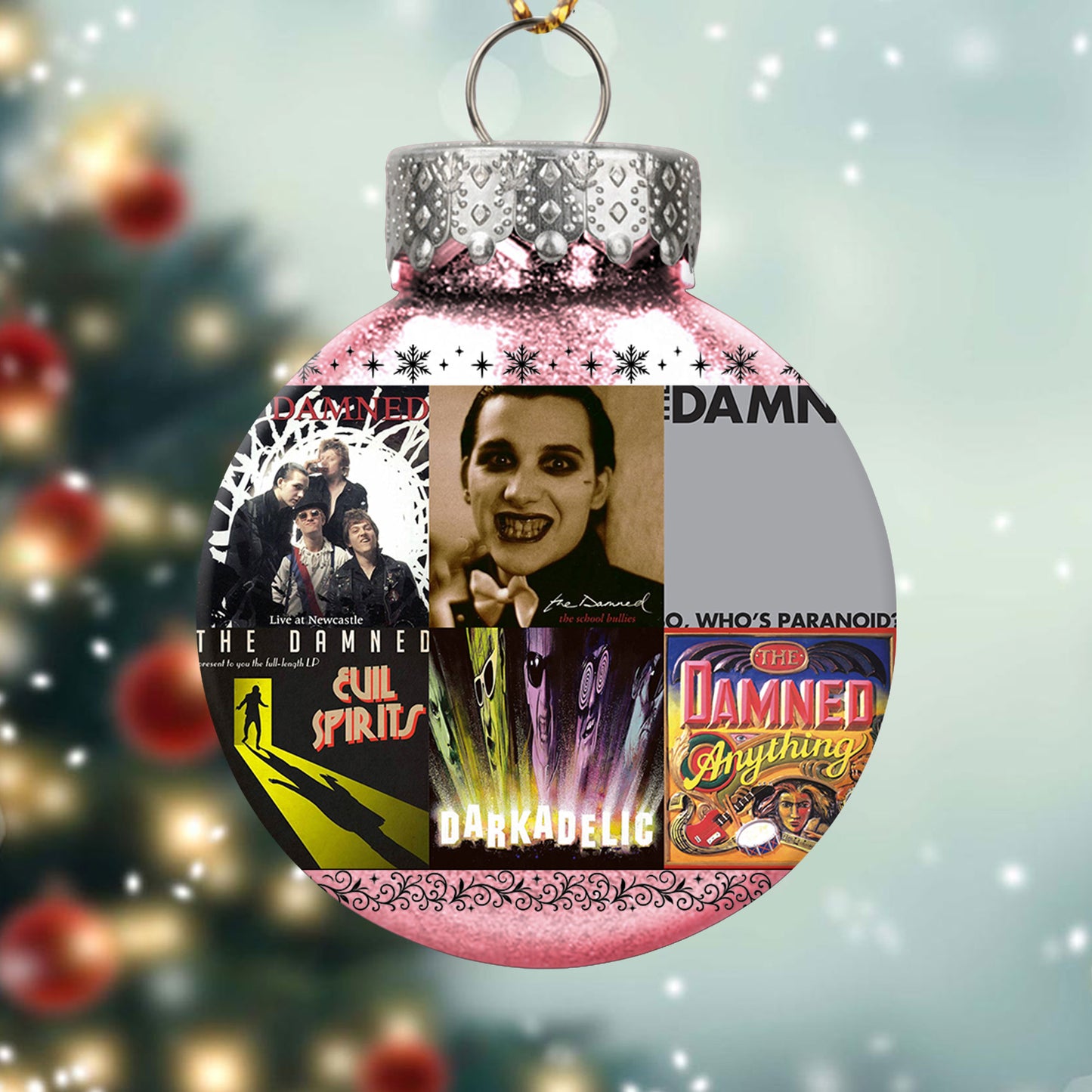 The Damned Album Collage Ornament – Punk Rock Christmas Decoration