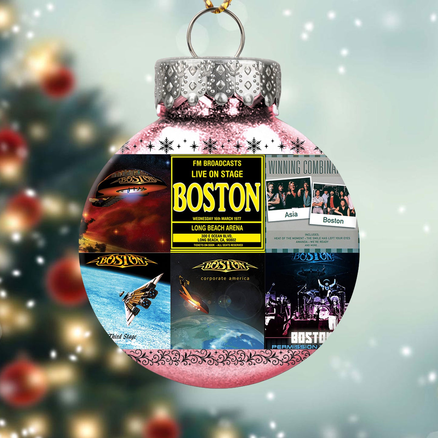Boston Ball Ornament – Classic Rock Energy for the Holidays