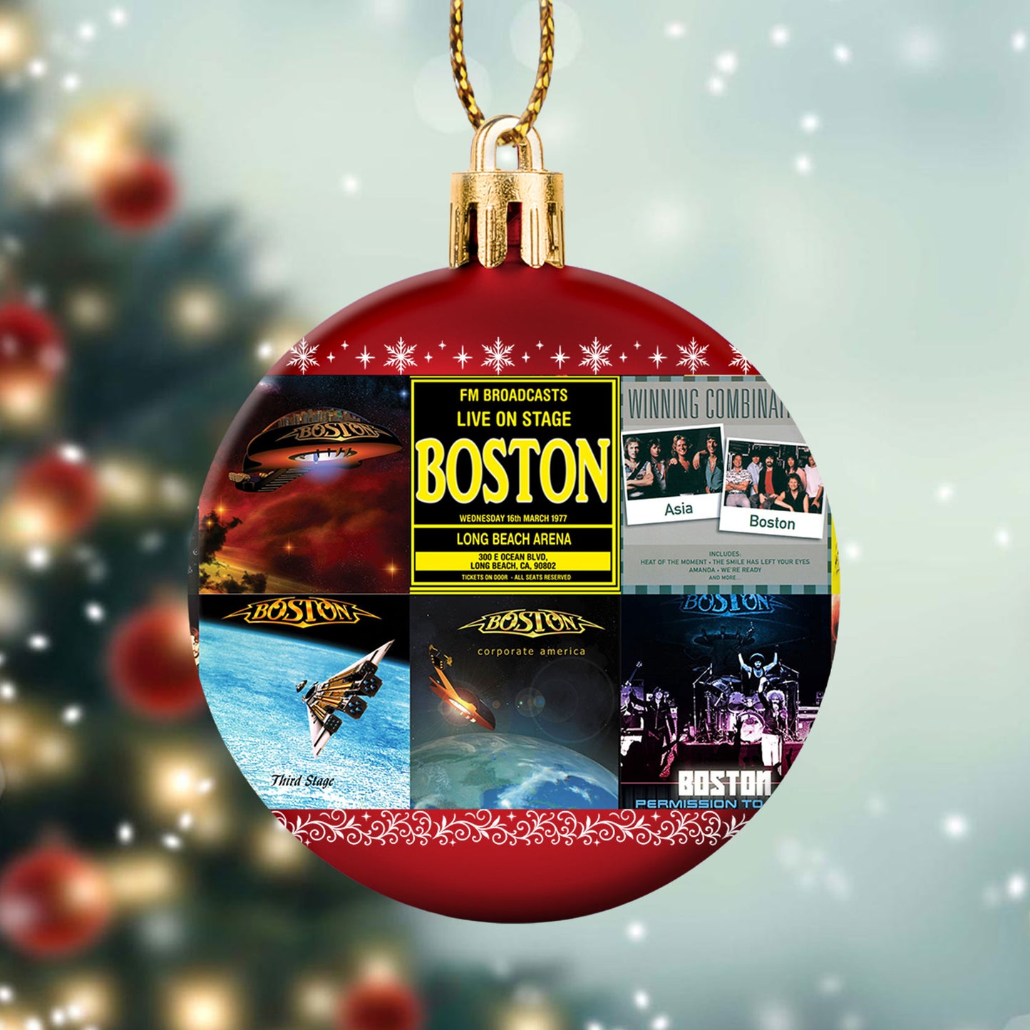 Boston Ball Ornament – Classic Rock Energy for the Holidays