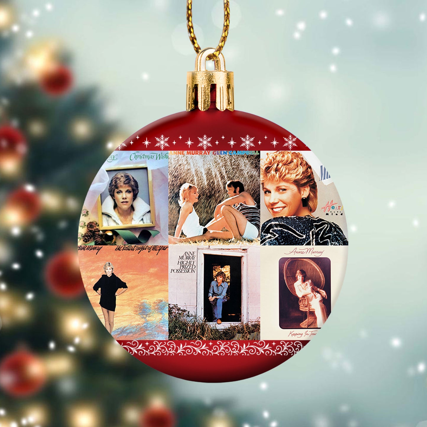 Anne Murray Album Collage Ornament – Classic Country & Pop Christmas Decoration