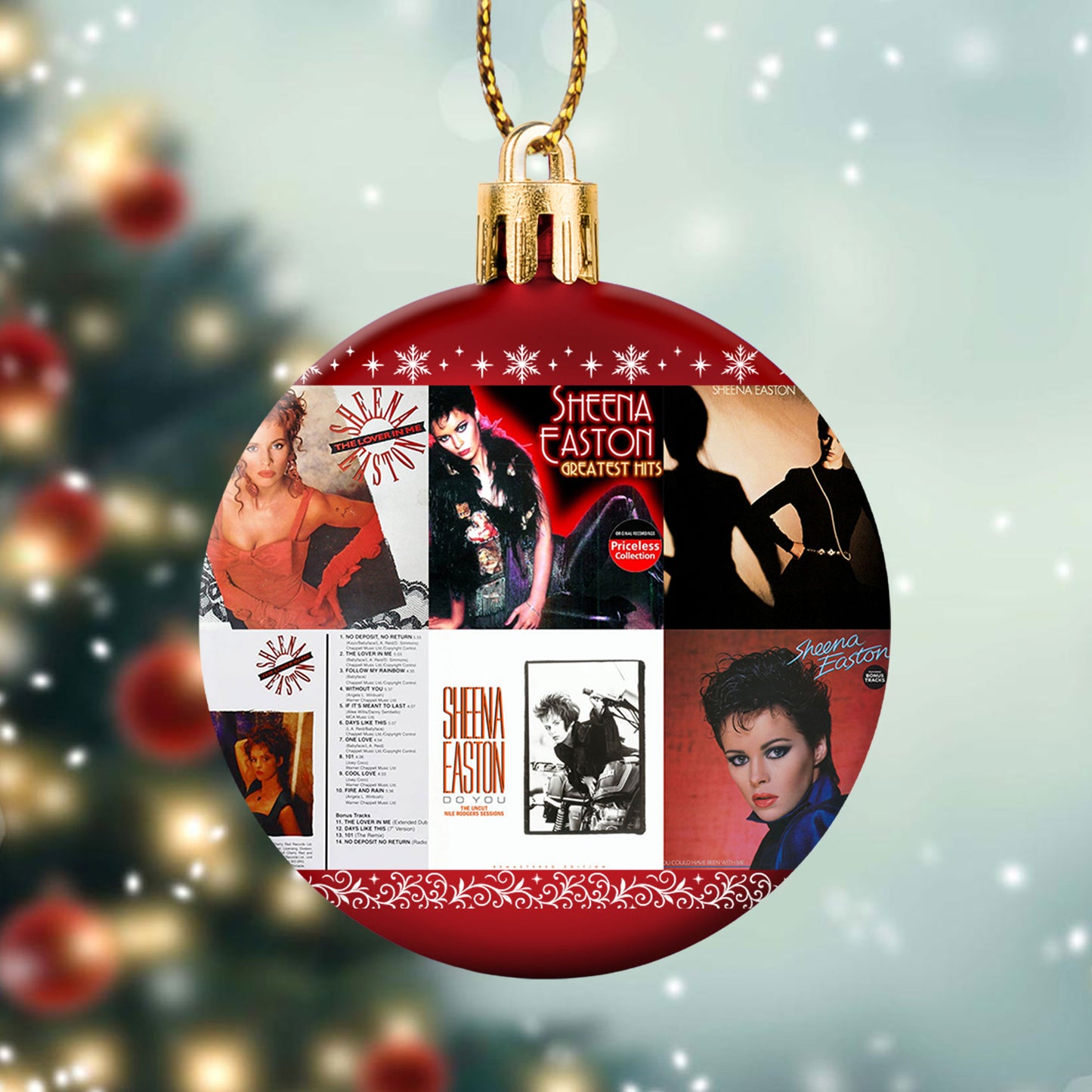 Sheena Easton Album Collage Ornament – Pop Icon Christmas Decoration