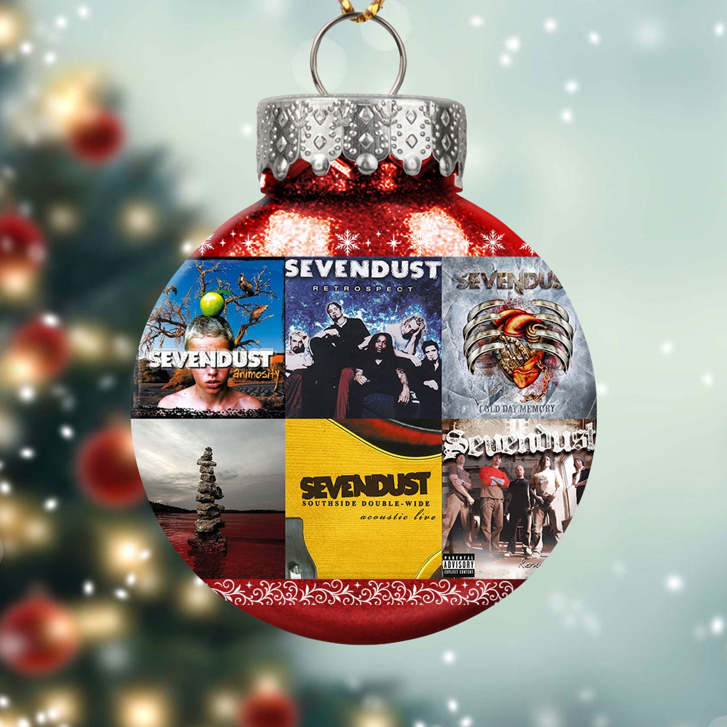 Sevendust Ball Ornament – A Rocking Christmas Gift for Metal Fans