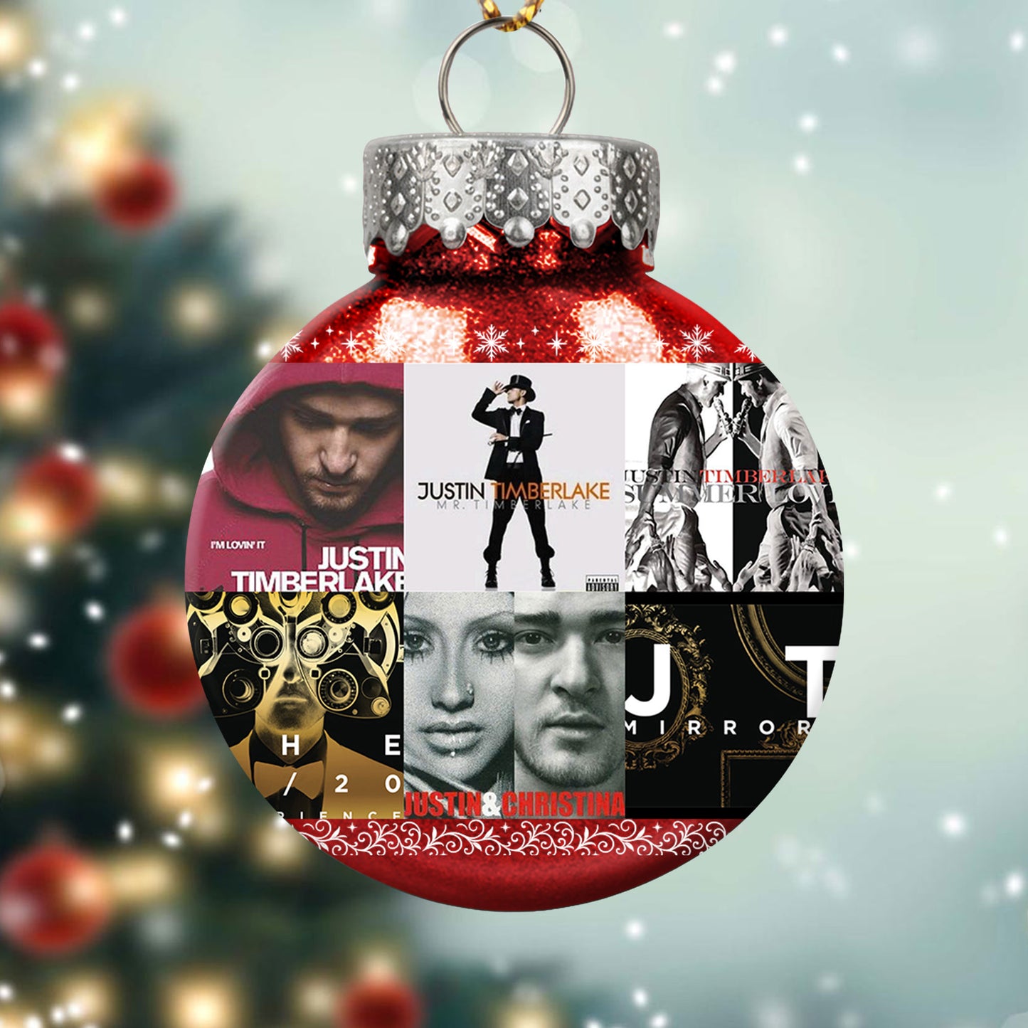 Justin Timberlake Album Collage Ornament – Pop & R&B Christmas Decoration