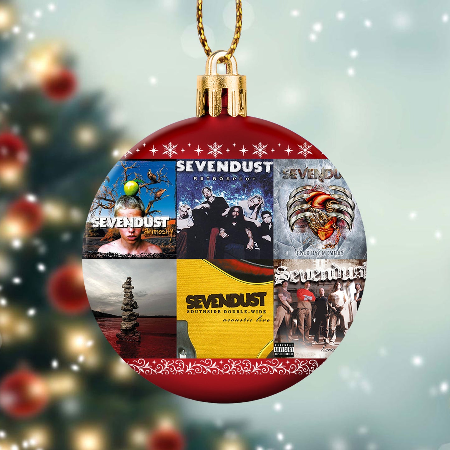 Sevendust Ball Ornament – A Rocking Christmas Gift for Metal Fans